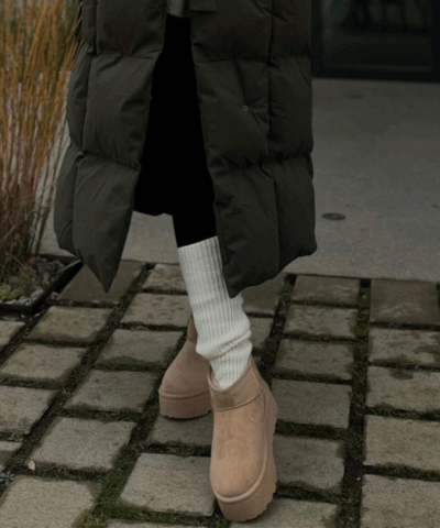 Lined platform boots camel - LouLou Couture