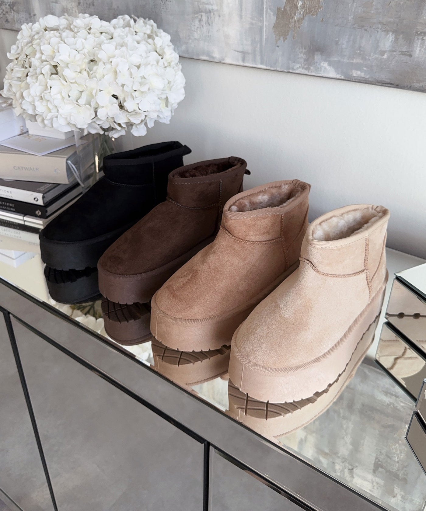 Lined platform boots camel - LouLou Couture