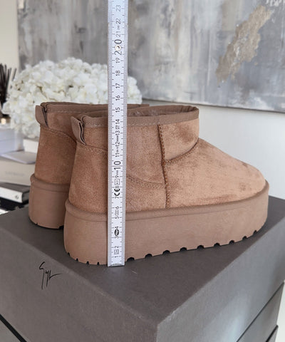Lined platform boots camel - LouLou Couture