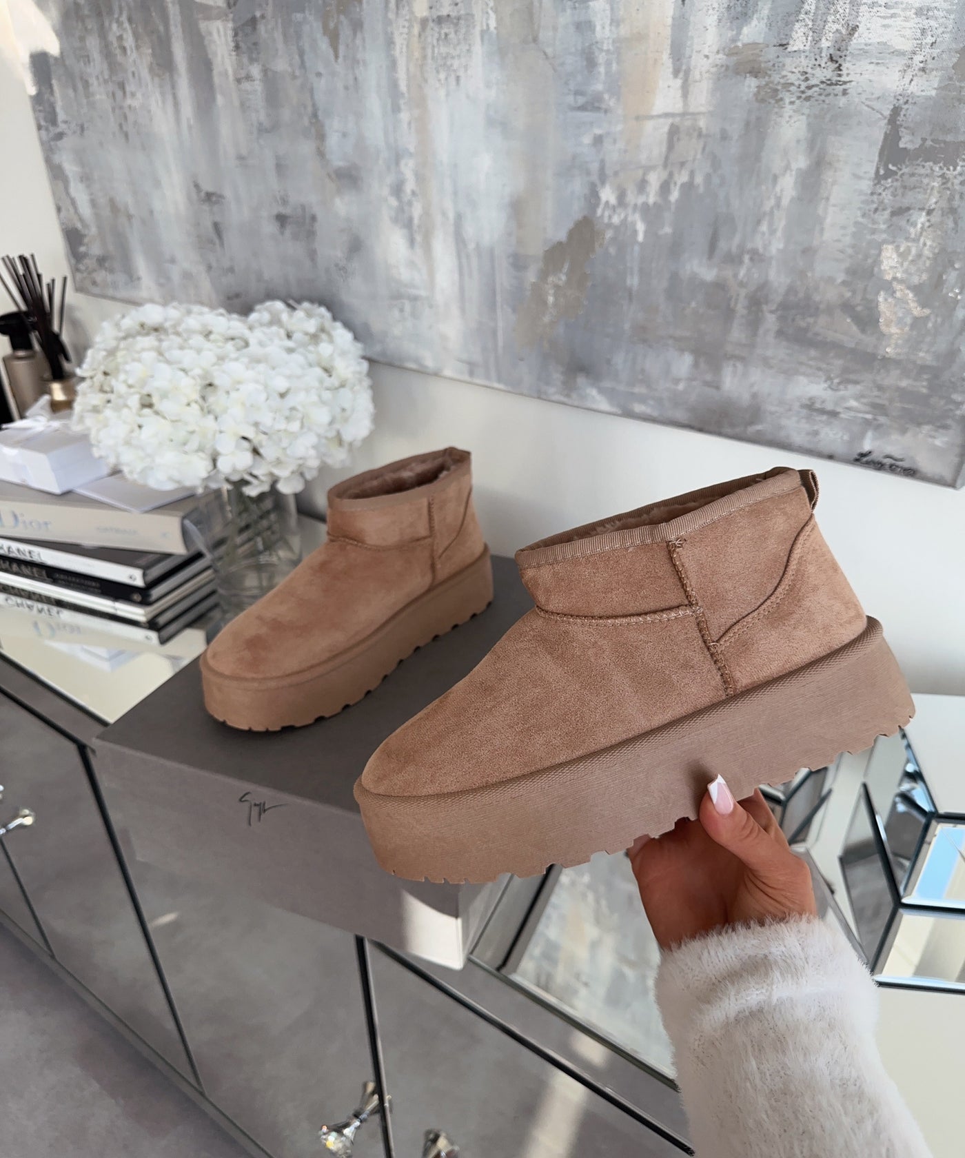 Lined platform boots camel - LouLou Couture