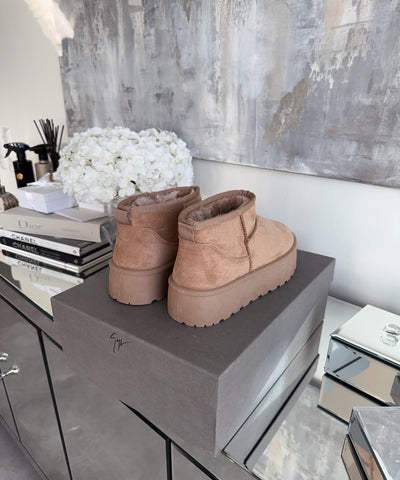 Lined platform boots camel - LouLou Couture