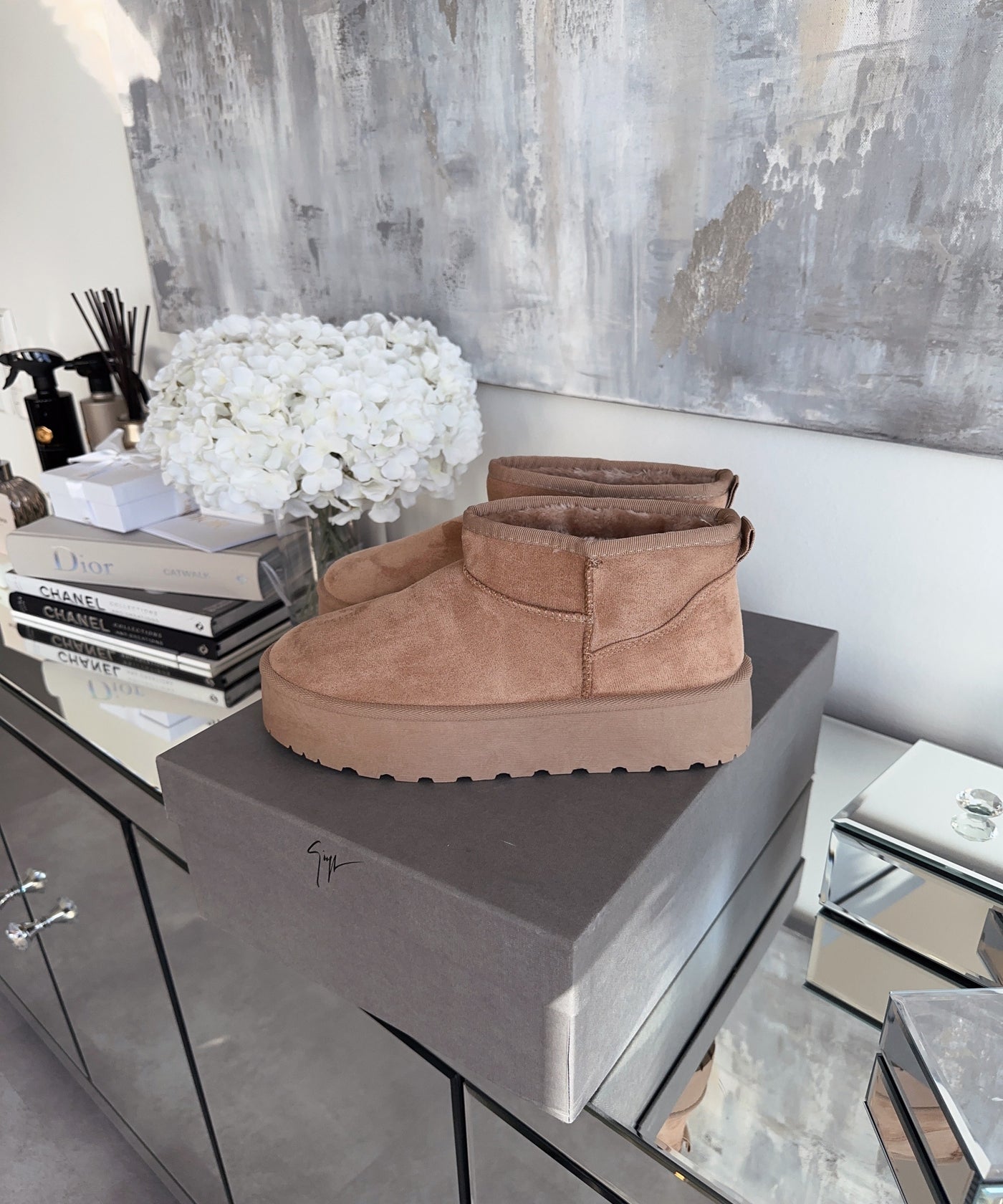 Lined platform boots camel - LouLou Couture