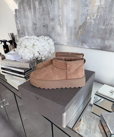 Lined platform boots camel - LouLou Couture