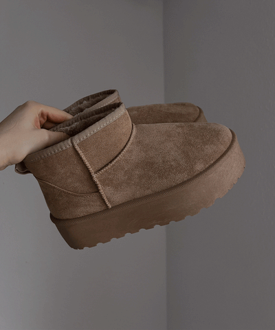 Lined platform boots camel - LouLou Couture