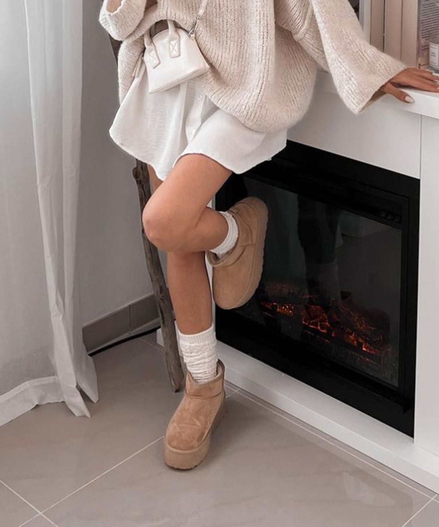 Lined platform boots camel - LouLou Couture