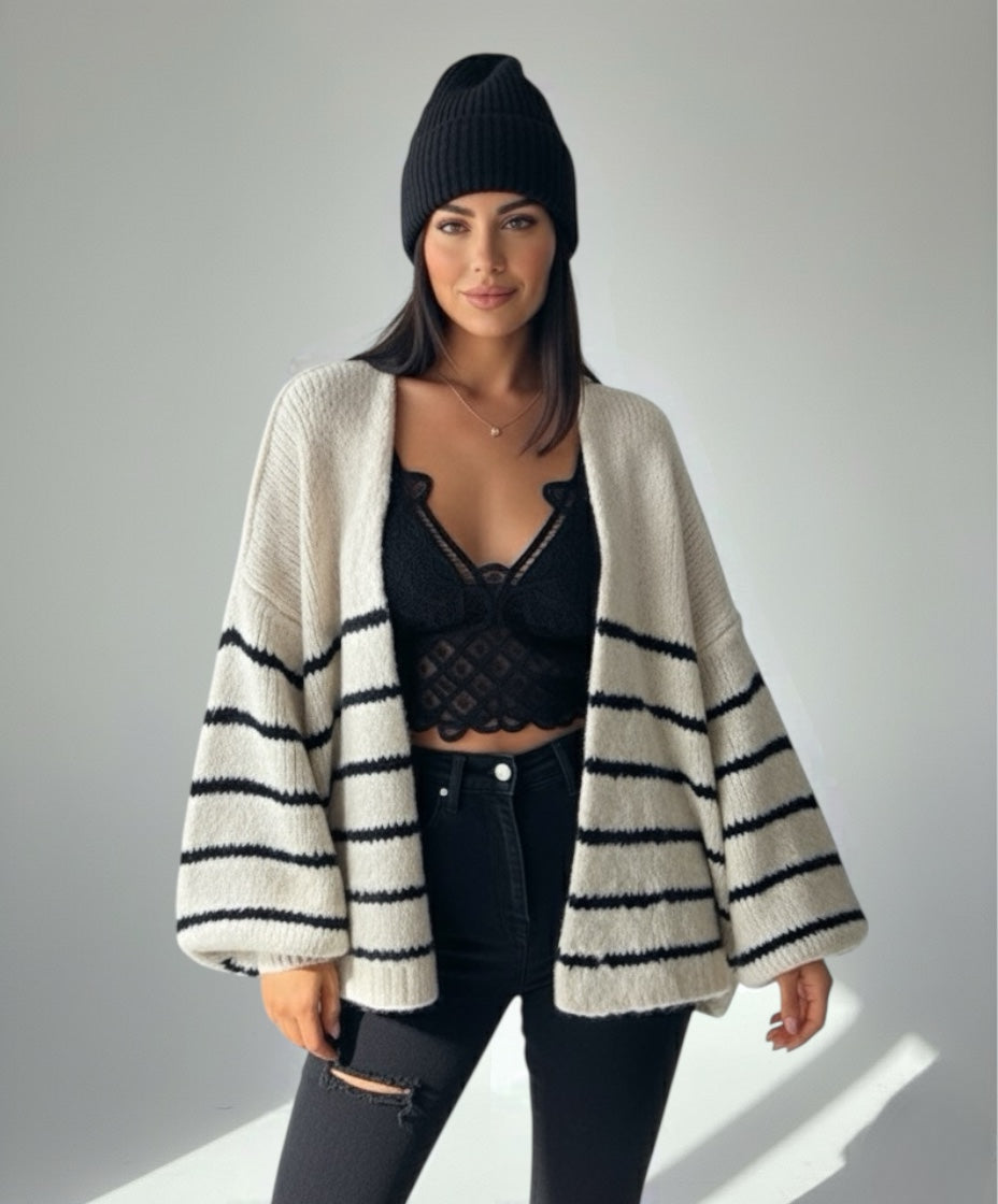 Linear Stripe Cardigan | LouLou Couture