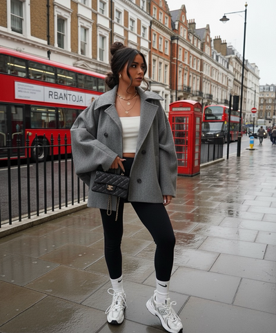 Grey Oversized Joana Jacket | LouLou Couture