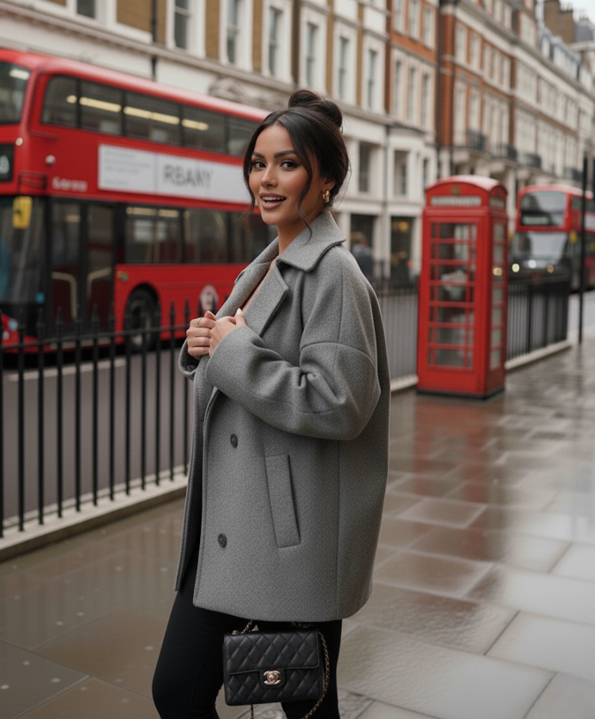 Grey Oversized Joana Jacket | LouLou Couture