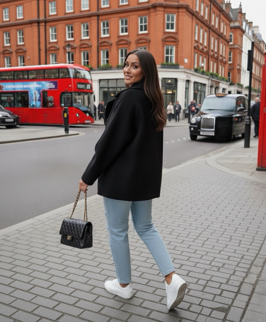 Black Oversized Joana Jacket | LouLou Couture