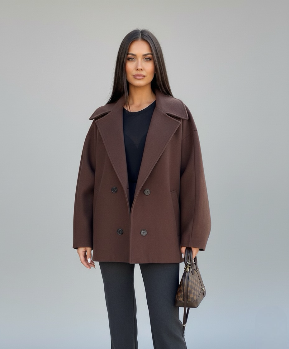 Brown Oversized Joana Jacket | LouLou Couture