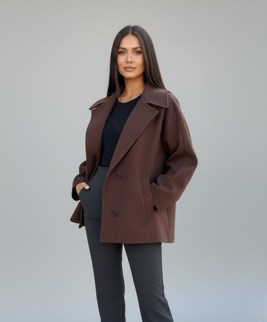 Brown Oversized Joana Jacket | LouLou Couture