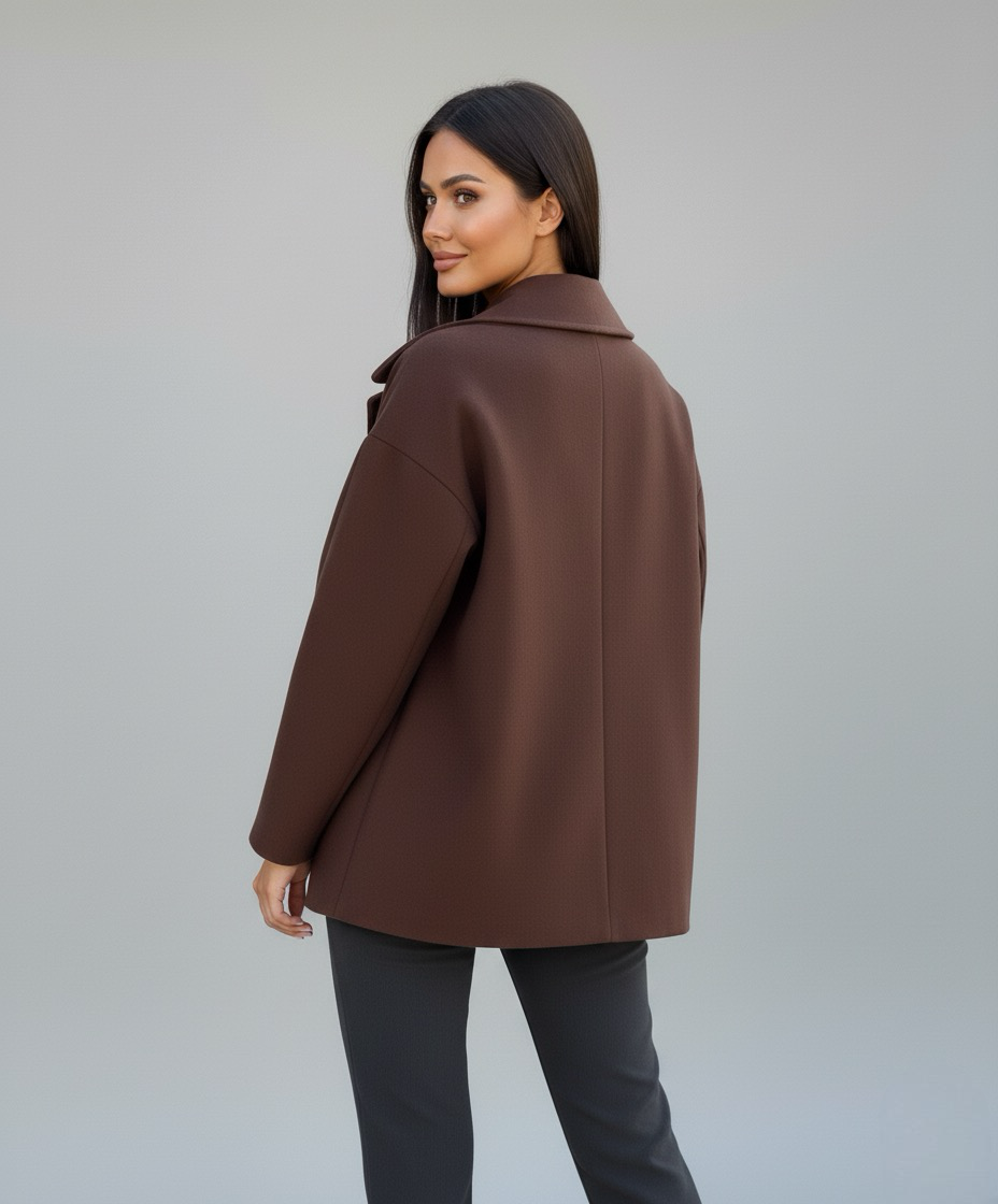 Brown Oversized Joana Jacket | LouLou Couture