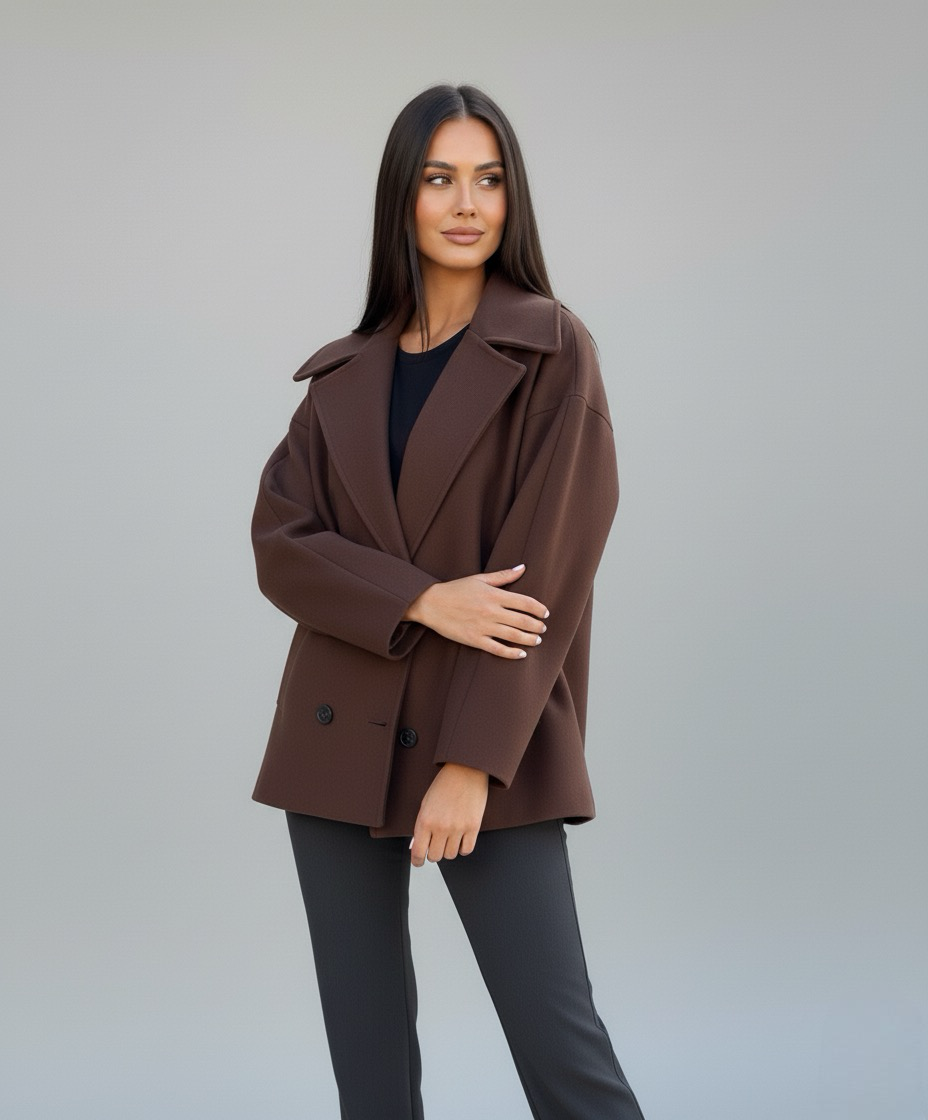 Brown Oversized Joana Jacket | LouLou Couture