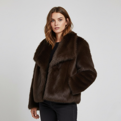 Classy Long Sleeve Fuzzy Coat | LouLou Couture
