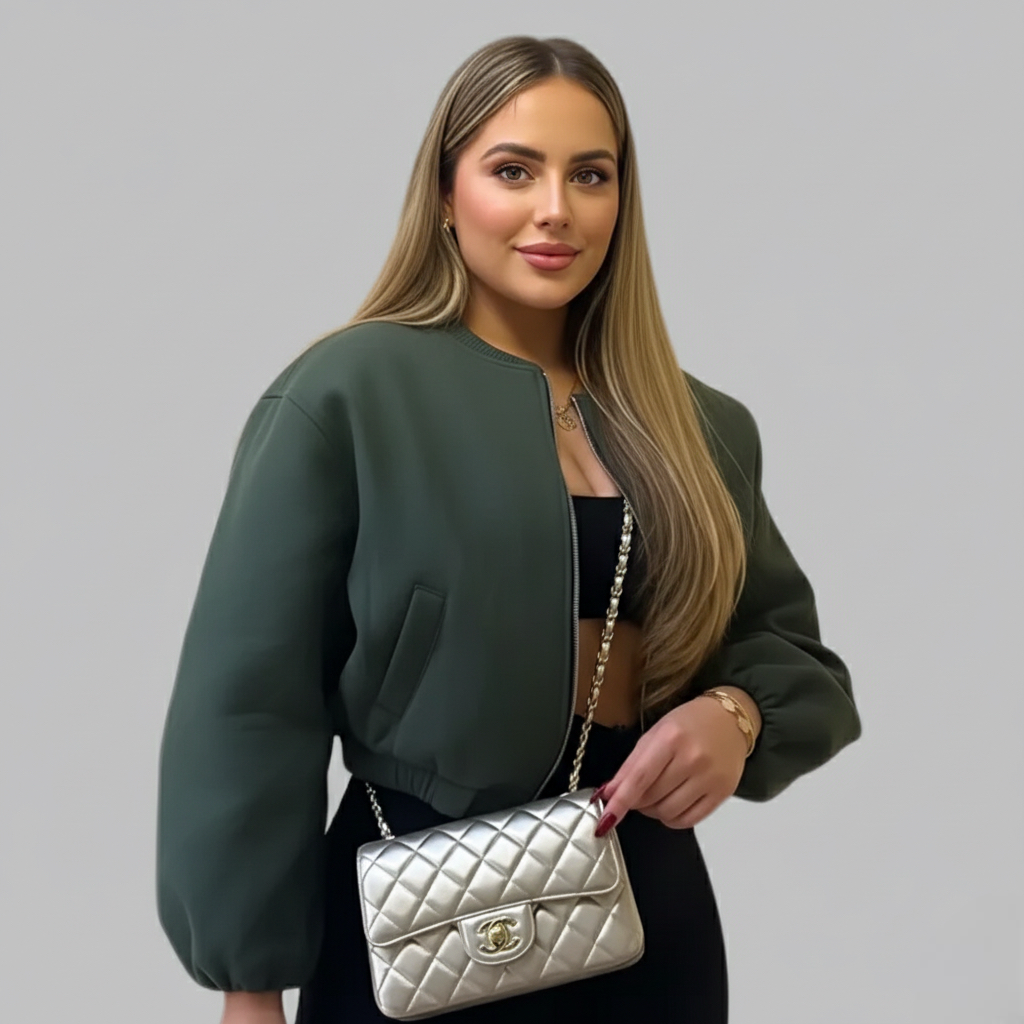 Long Sleeve Zipper Crop Top Jacket | LouLou Couture