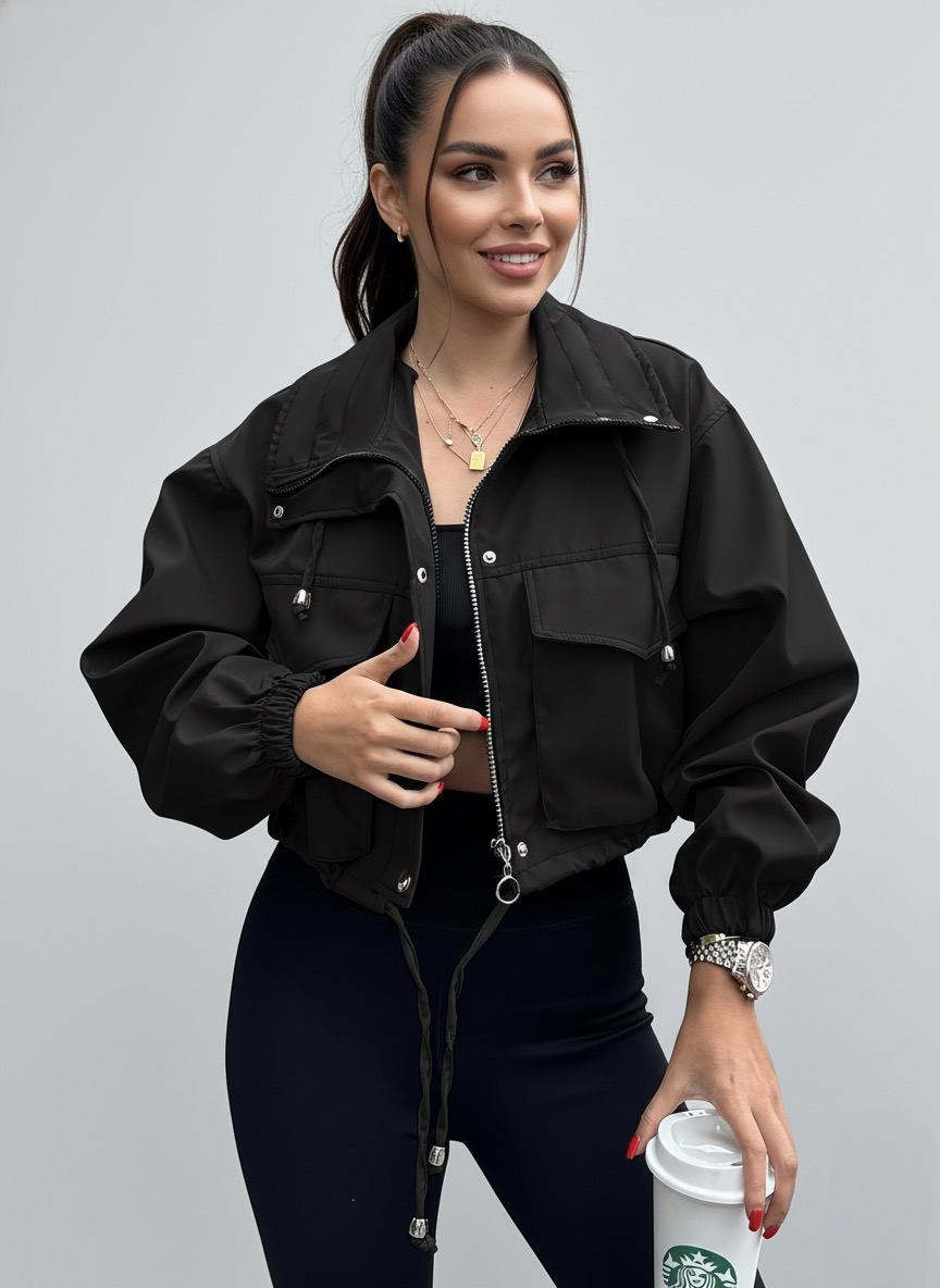 Lightweight Zip-Up Cropped Jacket | LouLou Couture