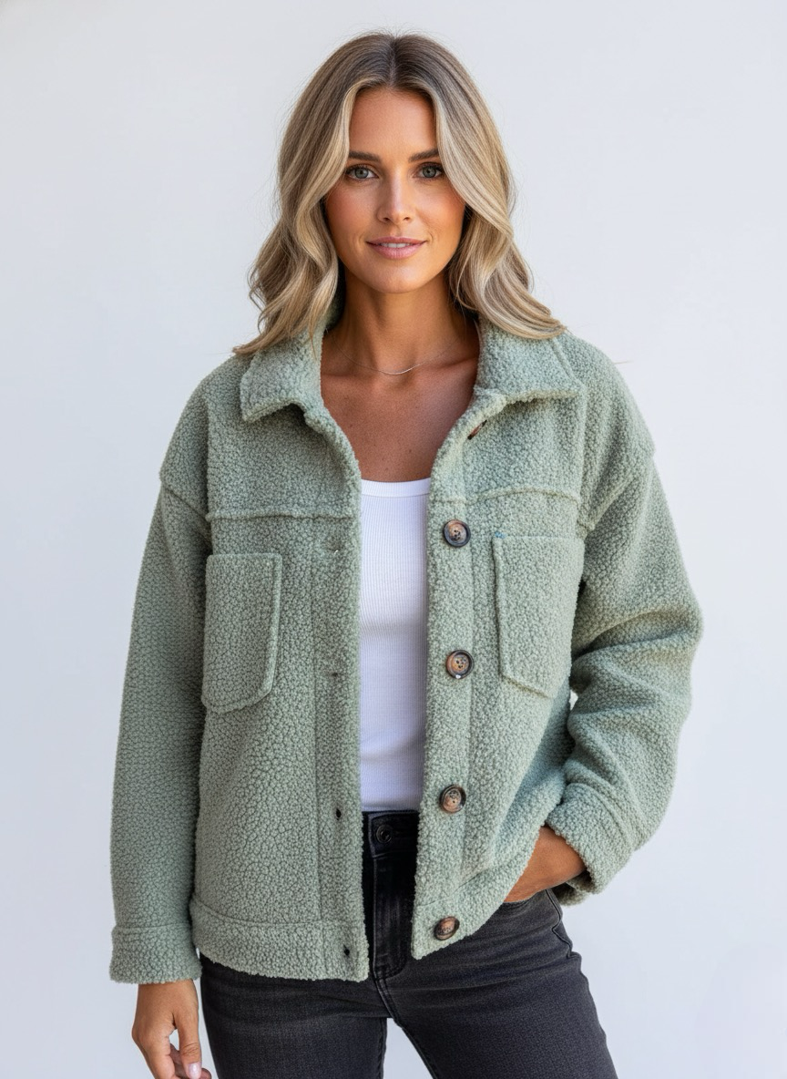 Relaxed Fit Fleece Jacket | LouLou Couture