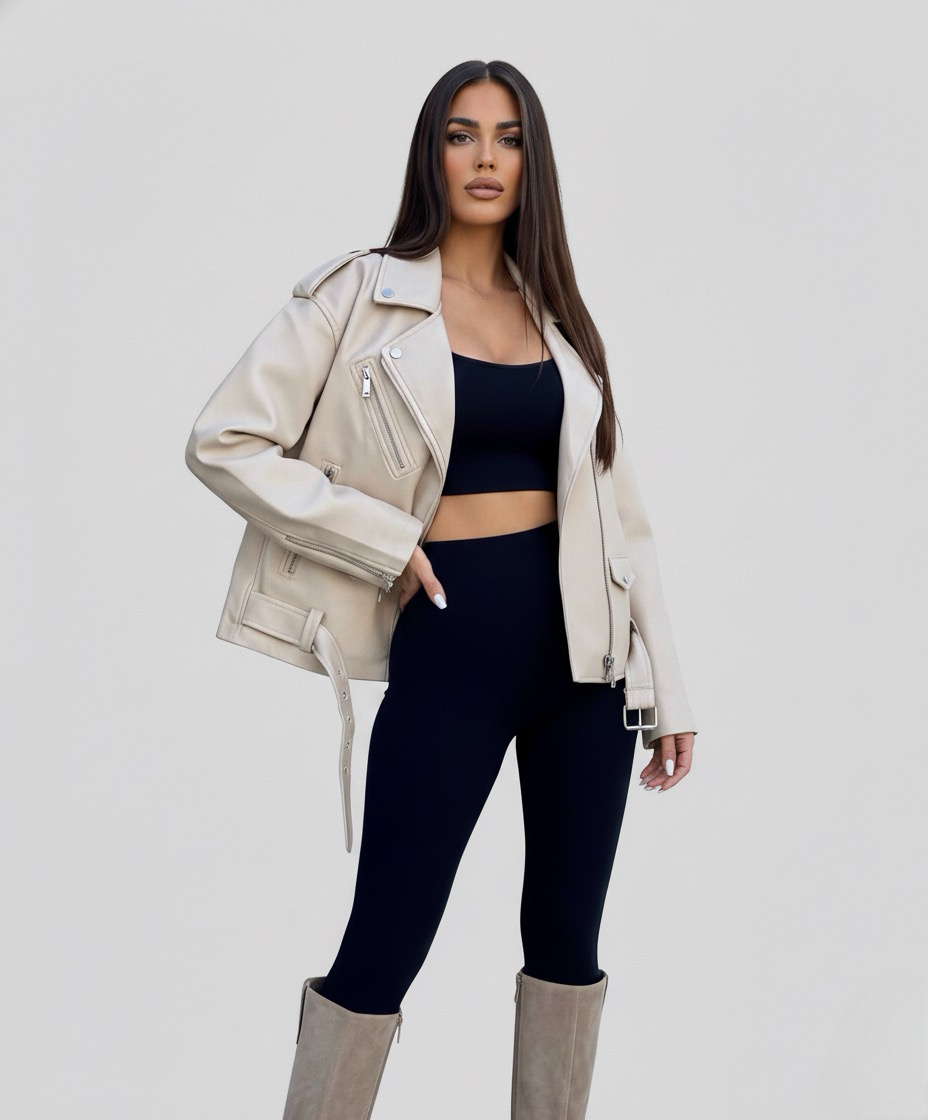 Stone Steffie Leather Jacket | LouLou Couture