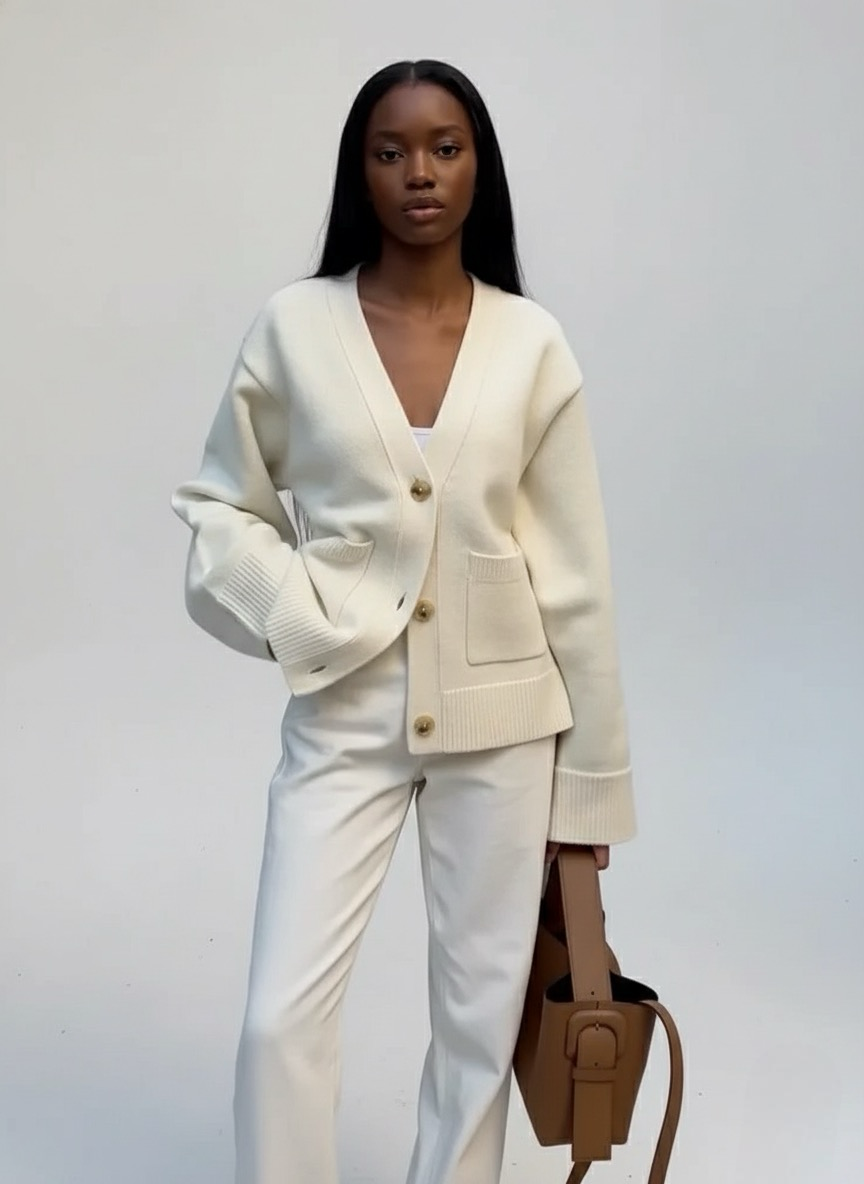 V-Neck Knit Cardigan | LouLou Couture