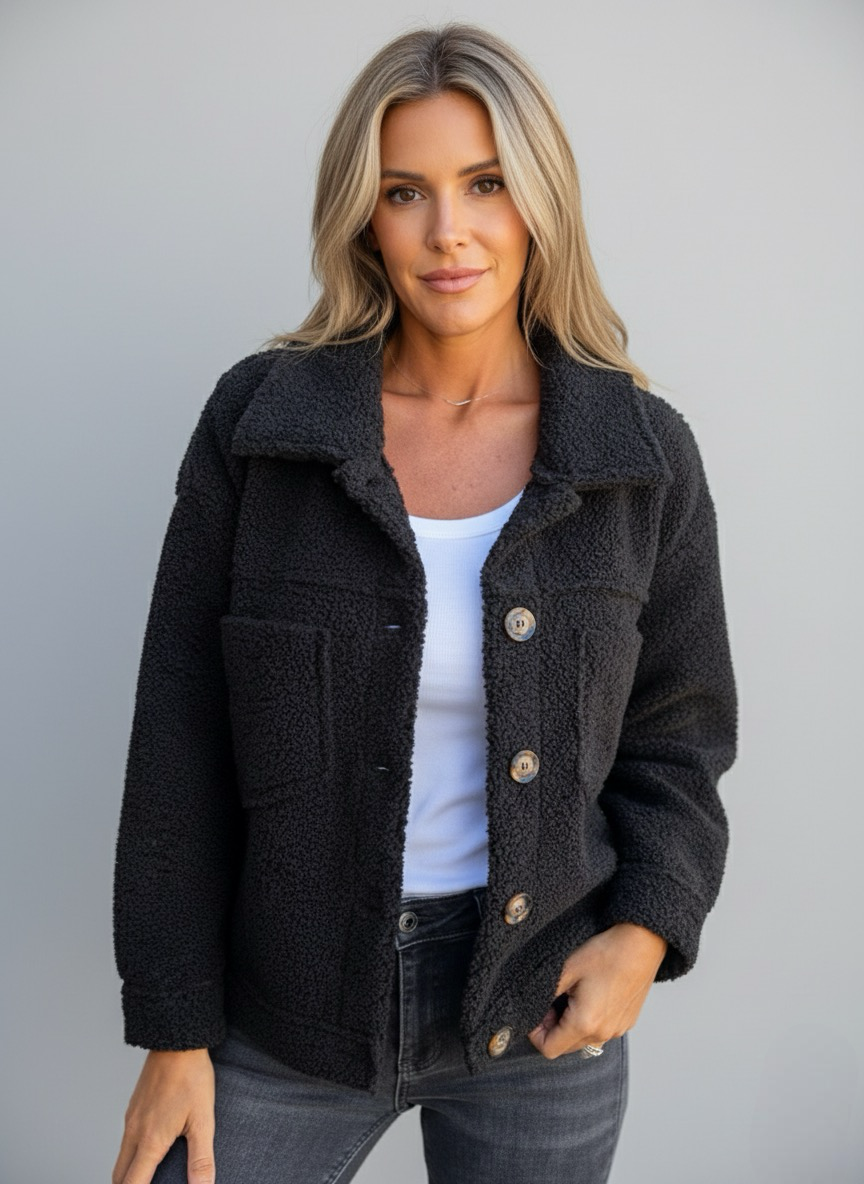 Alizée Cosy Button-Up Jacket | LouLou Couture