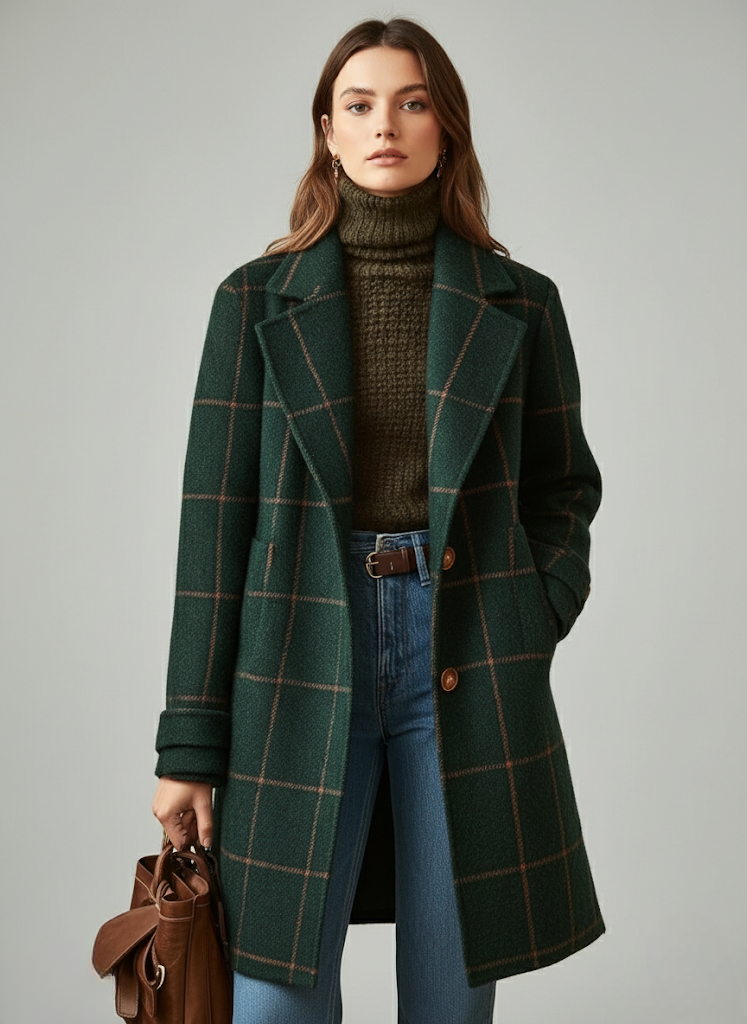 Cambridge Wool Check Coat | LouLou Couture