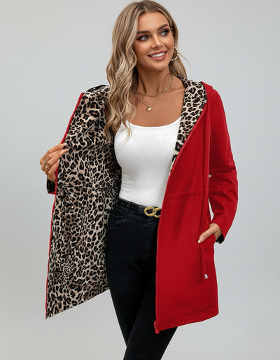 Reversible Leopard Print Hooded Coat | LouLou Couture