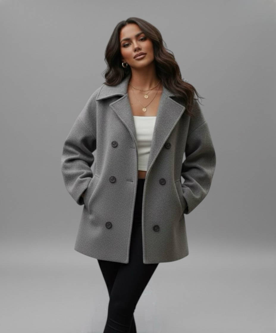Grey Oversized Joana Jacket | LouLou Couture