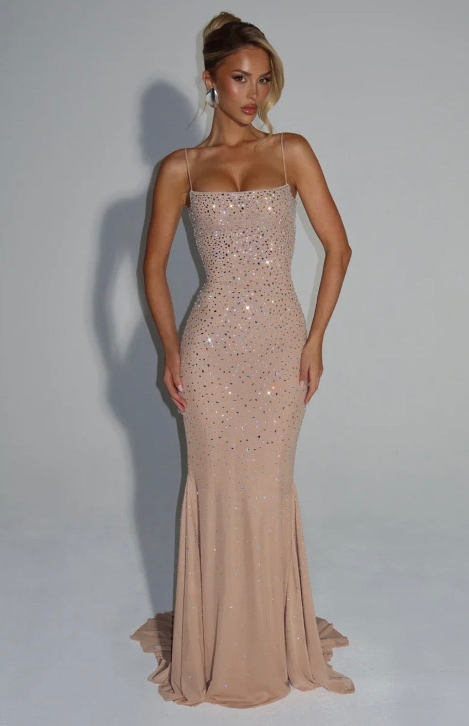 Luminara | Shimmering Refined Opulence Sculpted Maxi Dress