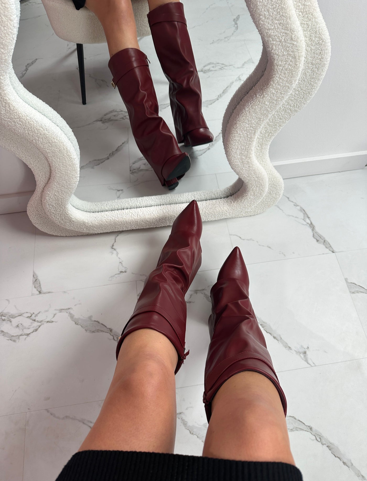 Burgundy Leather Boots | LouLou Couture