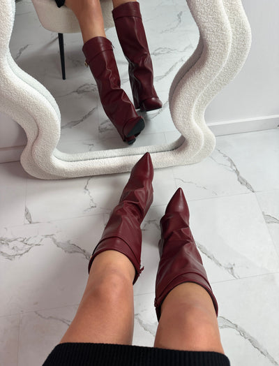 Burgundy Leather Boots | LouLou Couture