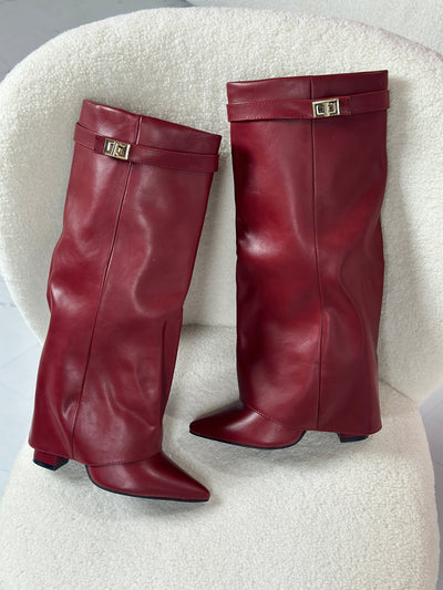 Burgundy Leather Boots | LouLou Couture