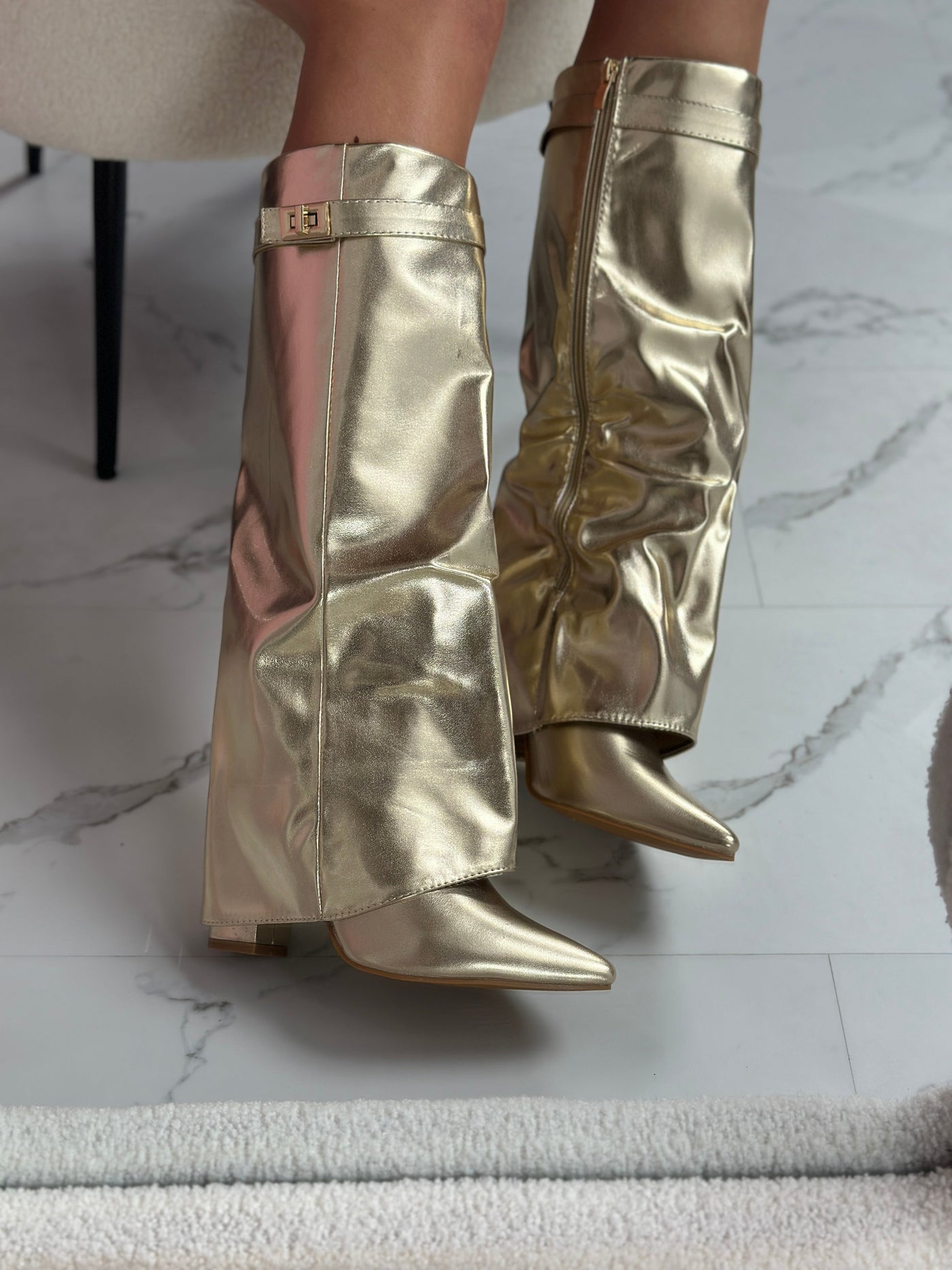Gold Leather Boots | LouLou Couture