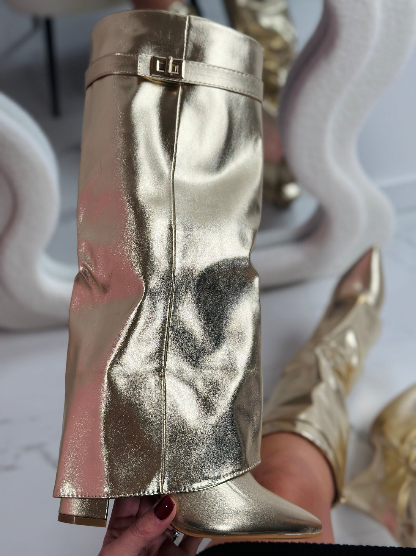 Gold Leather Boots | LouLou Couture