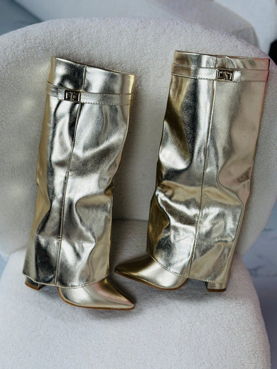 Gold Leather Boots | LouLou Couture