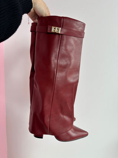 Burgundy Leather Boots | LouLou Couture