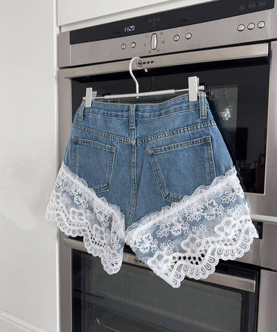 Denim Lace Shorts | LouLou Couture