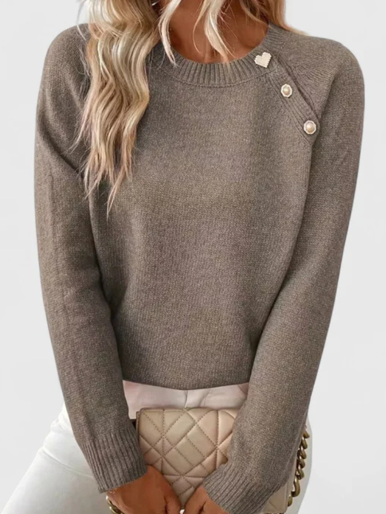 Eunice Button Knit Top | LouLou Couture