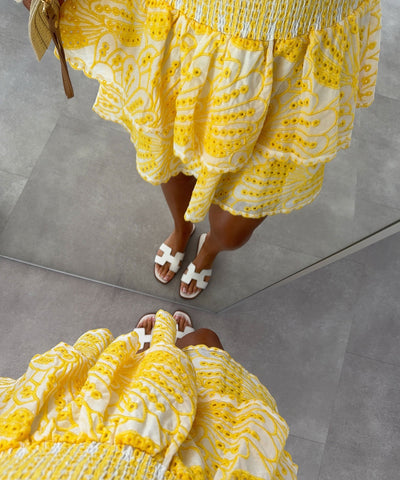 Yellow Floral Canary Dress | LouLou Couture