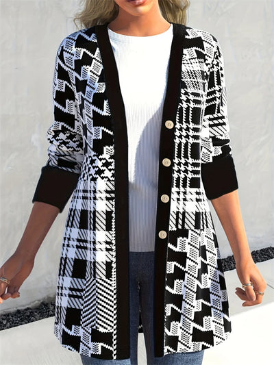 Sleek Geo-Print Cardigan | LouLou Couture