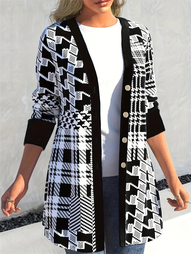 Sleek Geo-Print Cardigan | LouLou Couture