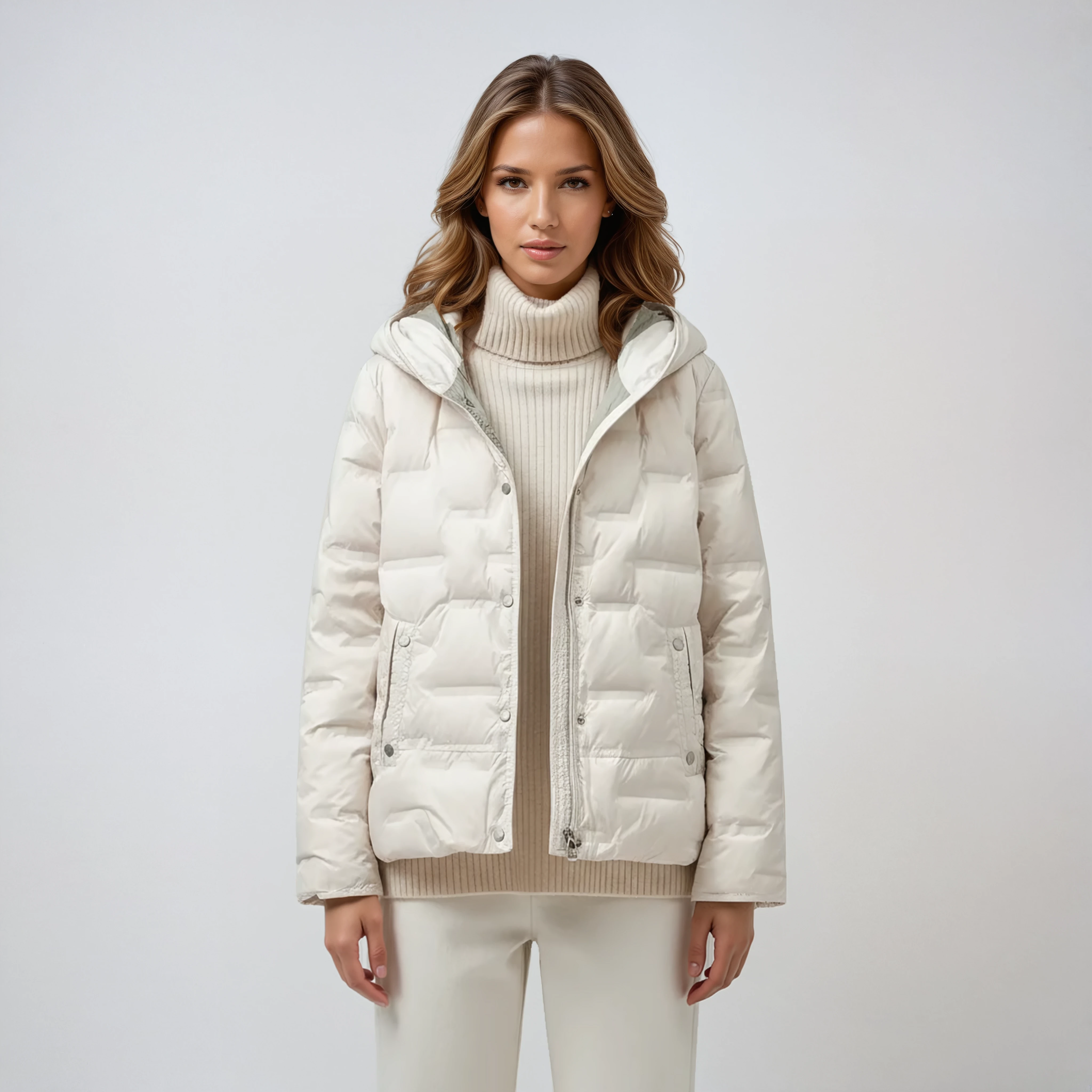 Quilted Winter Jacket With Hood and Zip | LouLou Couture