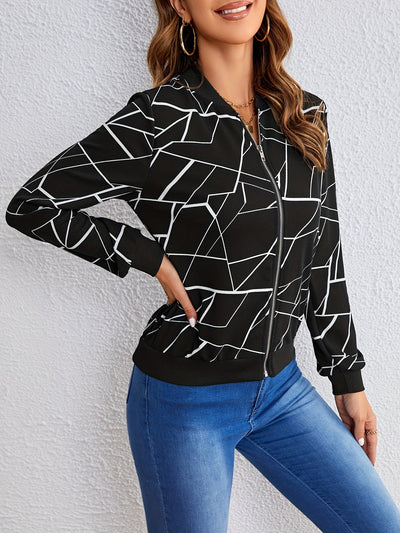 Artistic Pattern Zip-Up Jacket | LouLou Couture