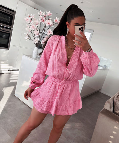 Pink Cotton Jumpsuit | LouLou Couture