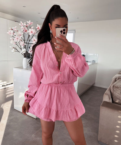 Pink Cotton Jumpsuit | LouLou Couture