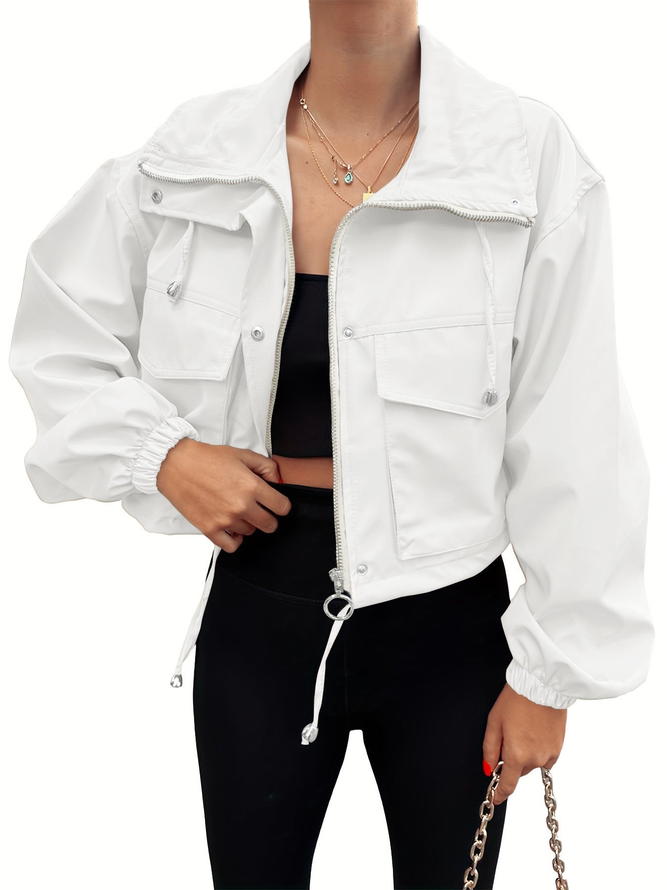 Lightweight Zip-Up Cropped Jacket | LouLou Couture