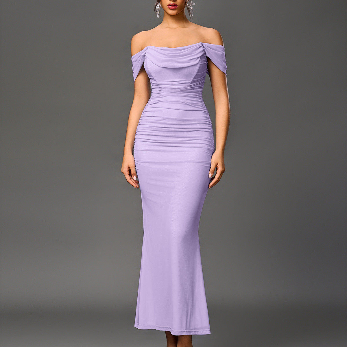 Elegant Off Shoulder Backless Mermaid Dress | LouLou Couture