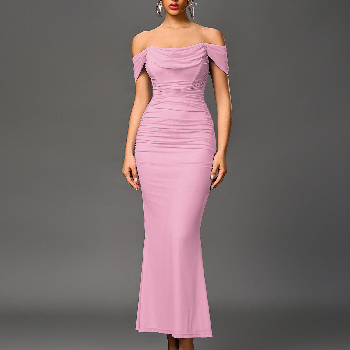 Elegant Off Shoulder Backless Mermaid Dress | LouLou Couture