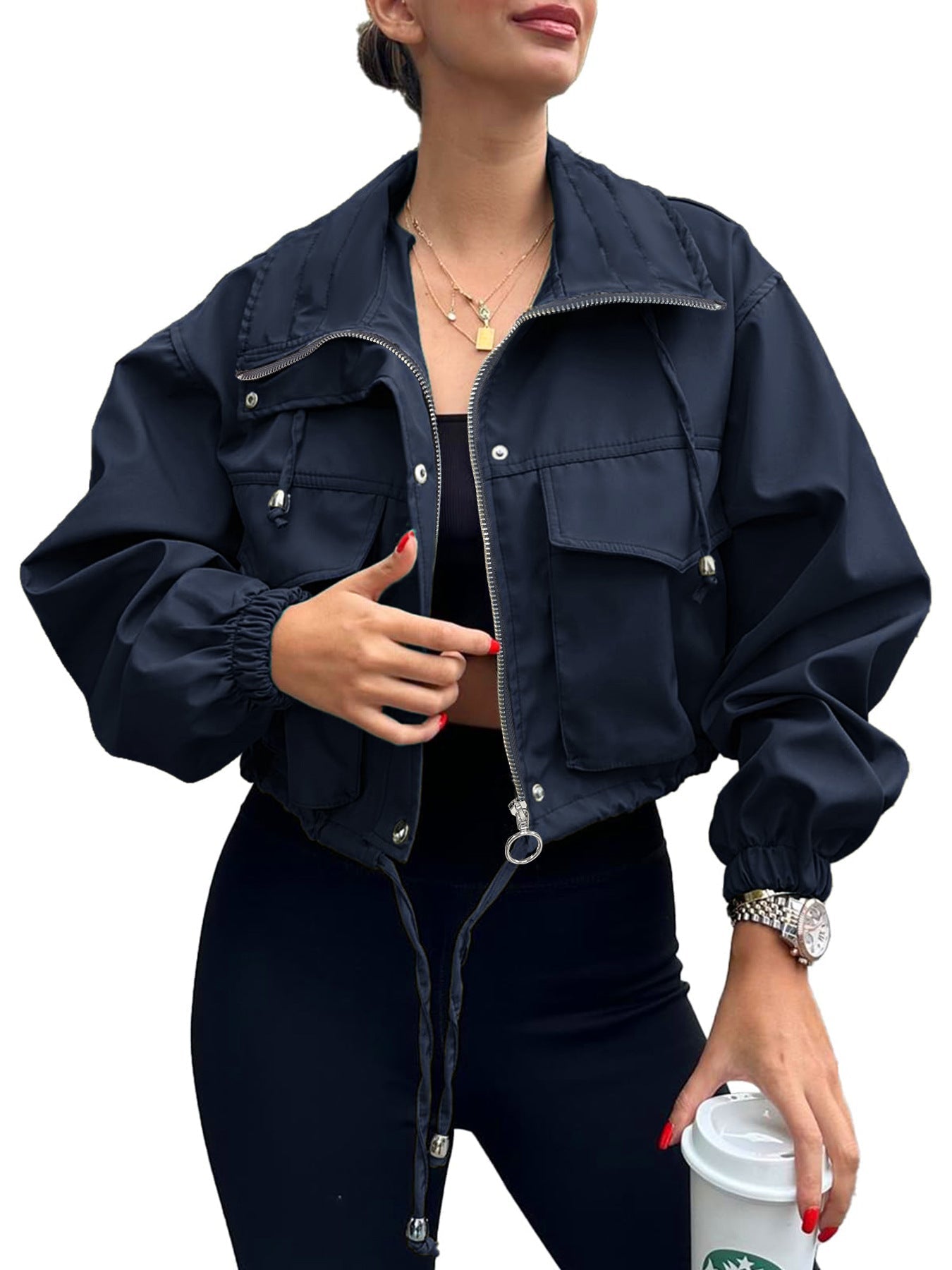 Lightweight Zip-Up Cropped Jacket | LouLou Couture