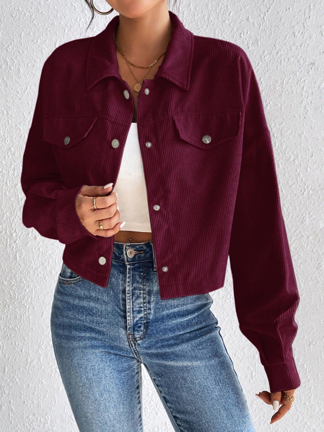 Vintage Collared Button-Up Jacket | LouLou Couture