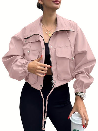 Lightweight Zip-Up Cropped Jacket | LouLou Couture